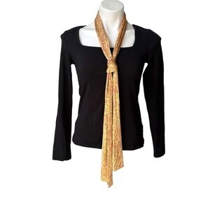 NWT, Talbots Paisley Double Sided Cupro/Silk Skinny Scarf Sash 66"